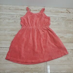 Hanna Andersson Girl's Solid‎ Print Terry Beach Dress Coral Pink Size 5